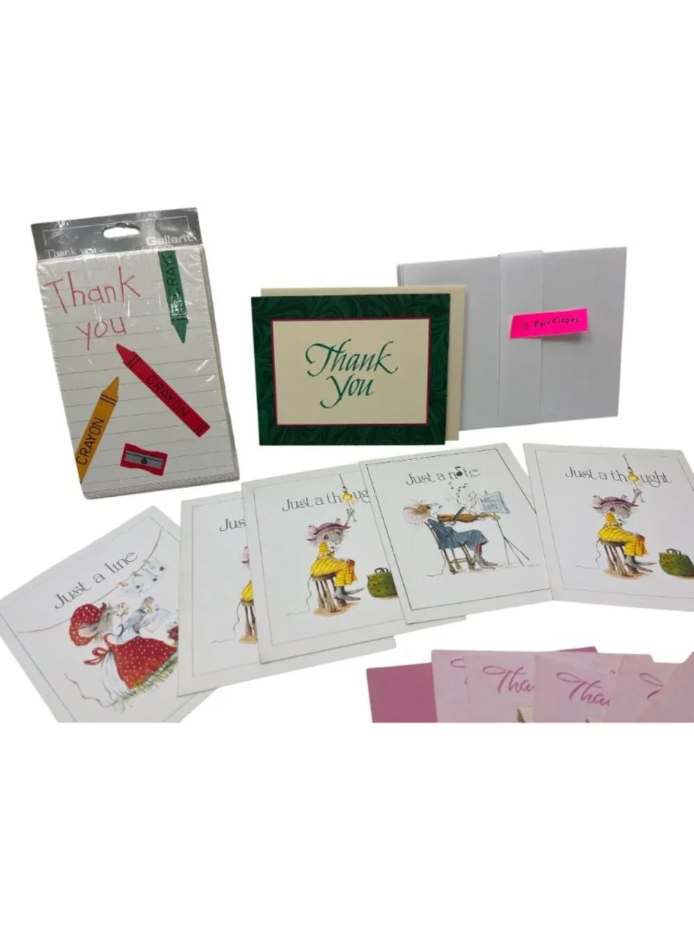 Assorted Thank You & Note Cards Bundle With Envelopes - Multiple Designs 90d